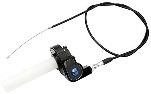 PEESHON Empuñadura de Motocicleta con Cable del Acelerador,Cable de Manillar de 7/8 Pulgadas,Cable del Acelerador de Rotación Rápida para Motos de Cross Y ATV De Bolsillo de 50-200 CC(Negro)