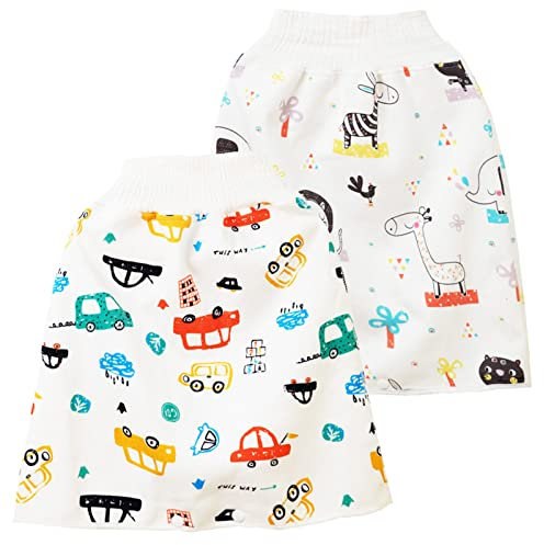 Maeau Windelrock für Kinder Mädchen Jungen 5 6 7 8 Jahre Trainingsrock Baby Töpfchen Trainingshose Windelhose Waschbar Lernhose Wasserdicht Baumwolle Weiß Windelunterwäsche Kleinkind Saugfähige Hosen