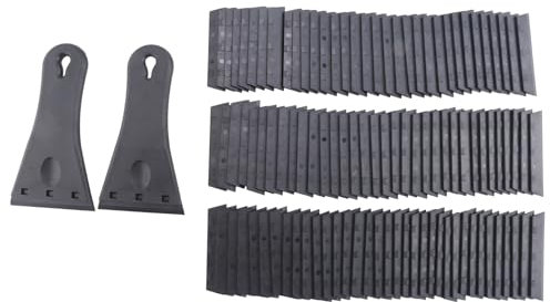 2 Stk. Klingenschaber mit 100 Stk. Einzelklingen Aus Kunststoff, Extra Großer Schaber in Schwarz zum Entfernen Von Farbflecken