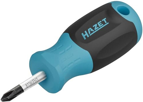 HAZET Schraubendreher 811K-PH1, Kreuzschlitz PH1, Rundklinge 89 mm, rutschfester 3-Komponenten-Griff, hohe Kraftübertragung
