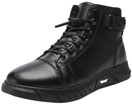 Baskets montantes pour homme, en cuir, chaussures essentielles, imperméables, confortables, chaussures d'extérieur, chaussures de tous les jours, pour homme