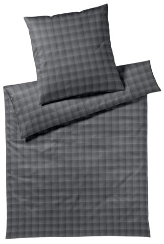 JOOP! Flanell Bettwäsche Soft Checks Anthracite Kissenbezug einzeln 40x80 cm