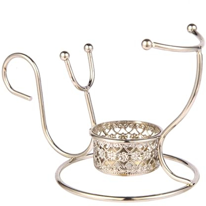 Brandy Warmer Set - Cognac Snifters Warmer with Candle Heating Base and Metal Stand (Silver)