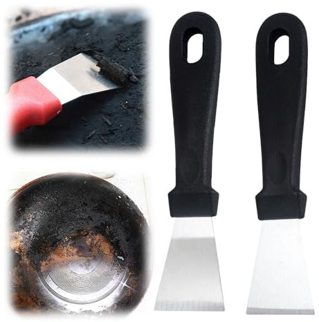 Multifunktionaler Ceranfeldschaber, 2025 Neuer Küchenschaber, Entfernt Schnell Schmutzflecken, Ölflecken und Fremdkörper, Herdschaber, Geeignet für Fliesen, Wände, Glas (Schwarz Gebogen+Gerade)