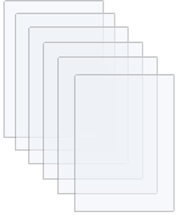 Langaelex 6 pièces 297 x 210 x 1mm Plaque Acrylique Transparente Feuille Plastique pour le Remplacement du Verre du Cadre Photo, l'affichage des Projets, la Peinture (A4)