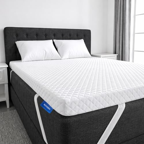 ROYGBIV Topper Colchón 180x200cm 7cm Viscoelástico con Gel - Dureza H2/H3 Ergonómico Transpirable Antibacteriano Antiácaros Hipoalergénico Funda Lavable Bambú - Certificado Oeko-Tex