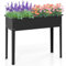COSTWAY Raised Garden Bed, Metal Elevated Planter Box with Drainage Hole and Legs, Vegetables Flowers Herbs Plant Container for Yard Balcony Patio (Black, 100 x 40 x 80cm)