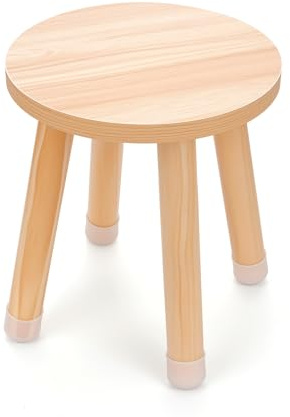 Wooden Step Stool for Kids, Solid Kids Chairs Perfect Matched Sensory Table，10 Inch Multi-Purpose Toddlers Plant Stool(Natural, 1 Pack)
