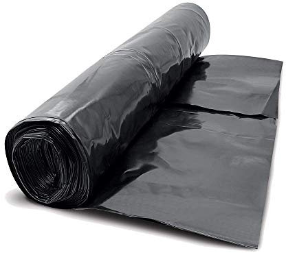Black Polythene Plastic Damp Proof Membrane Cover DPM 300mu (8mx4m)