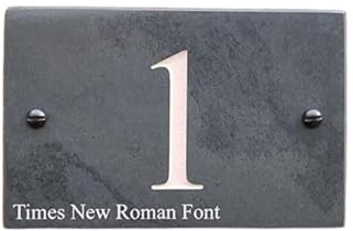 Signs & Numbers Personalised Black Slate House Number 1-99, Make Your Home or Office Special, Door or Wall House Numbers Black, 14 x 10cm
