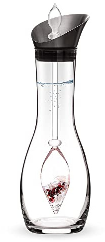 VitaJuwel Era Love Gemstone Water Set with Rose Quartz, Garnet and Rock Crystal for Harmony and Sensuality (Carafe & Gemstone Vial)