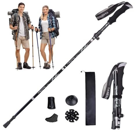 Aprllolg Wanderstöcke, Faltbare Trekkingstöcke für Frauen Männer Senioren, Leichte und Einstellbare Walking Stöcke (Schwarz 1 Stock)