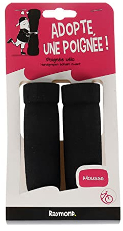 Raymond - Poignées pour vélo - Lot de 2 poignées en Mousse pour vélo, 2 poignées en Mousse épaisse pour Tous Types de vélos - Noir - Ø19 à 22mm - Long : 125mm, NC