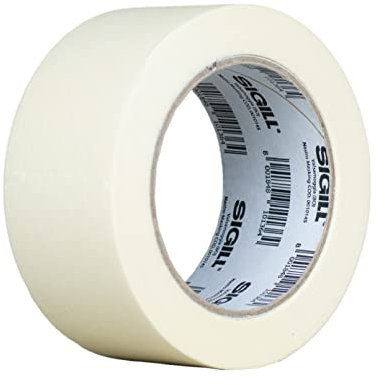 SIGILL, Maschera Bianco, Nastro Adesivo in Carta a Base di Gomma Naturale a Solvente, Ideale per tutti i tipi di Mascheratura Interna ed Esterna, 50 x 100 mm