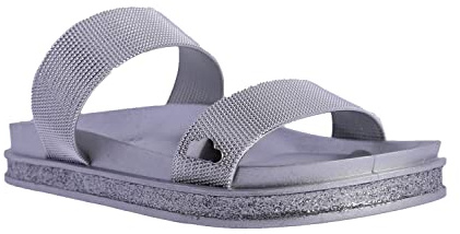 DON ALGODON - Chanclas mujer - Sandalias mujer Verano - Cofú, Plateado, 36 EU
