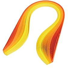 Flerfärgat papper quilling remsor set 100 st 5 färger tonade kvilingspapper – 15,5 tum längd bredd 3 mm (0,12 tum) (orange)