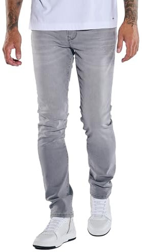 emilio adani Herren Herren Super-Stretch-Jeans Regular, 37212, 37212, Silbergrau in Größe 30/32