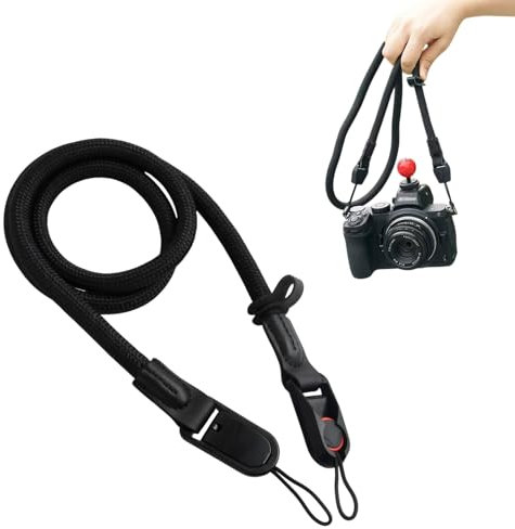 Kaslaider Correa para cámara Cuerda para escalar, correa para el hombro para cámara con sistema de liberación rápida, correa de transporte ajustable para cámara SLR DSLR digital o sin espejo