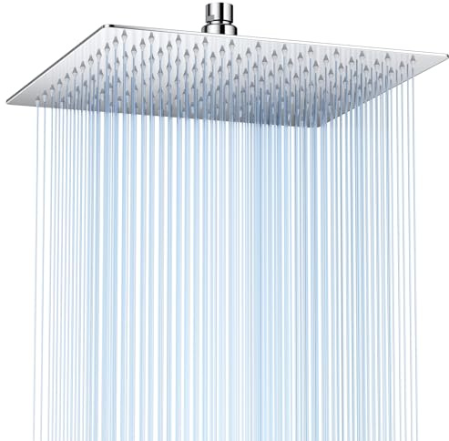 12 Zoll (30cm) Regendusche Duschkopf – Edelstahl, Hochdruck, Ultradünn, 360° Schwenkbar – Großer Luxus-Kopfbrause für Spa-Duscherlebnis, Einfache Montage