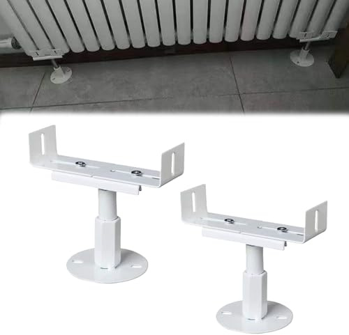 Radiateur, 2 Pièces Support De Radiateur 18-23 CM Réglable En Hauteur Et 3-22 Cm Réglable En Largeur Pieds De Radiateurs En Aluminium Support De Sol Pour Radiateurs à Colonnes