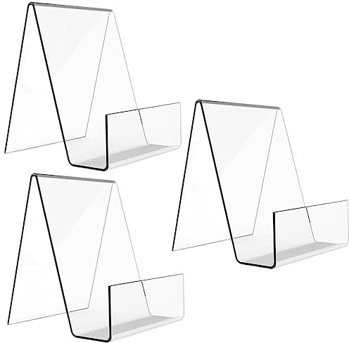 Veemoon 3stücke Teiliges Acryl Buchstützen Transparenter Buchständer Für Regal Und Büro Multifunktional Stabiler Acryl Book Display Stand Für Bücher Magazine Und Notizen Leicht Und Langleb