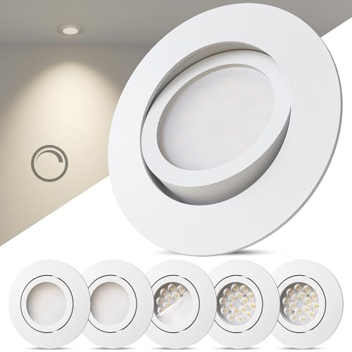 Scandinavian home uppsättning med 6 LED infällda spotlights DB-serien vridbar vit