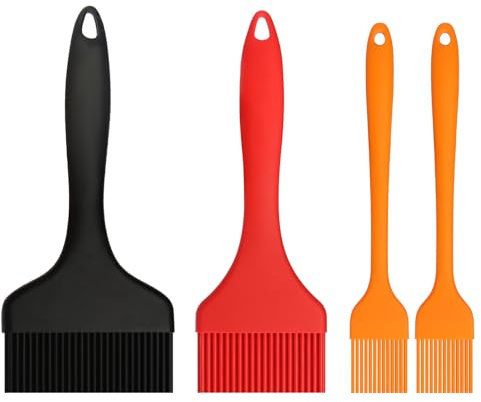 Backpinsel Silikonpinsel 4 Stück Silikonpinsel Küche in Lebensmittelqualität Backpinsel aus Silikon Hitzebeständiger Kochpinsel für Backen Kochen Grillen