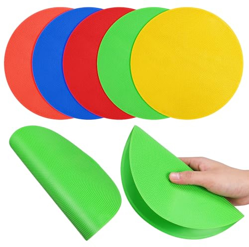 Kichvoe 5pcs Football Sign Pads Flat Spot Markers Multi-color (red, Yellow, Blue, Green, Orange) for Agility Training, Physical Education, and Sports Field Marking