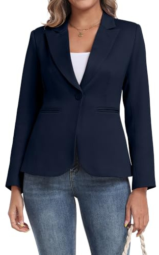 GRECERELLE Womens Blazer Suit Long Sleeve Ladies Jackets Casual Elegant Work Bussiness Peaked Lapel Blazers Work,Wedding with Buttons, Pockets for Women UK