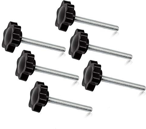 SPEEDWOX Lot de 6 vis de serrage M5 x 40 prune en forme de vis moletées à main - Filetage mâle