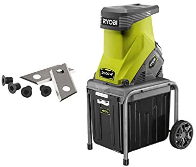 RYOBI Pack Broyeur de végétaux 2500W RSH2545B - Jeu de 2 Lames pour broyeur RAC351