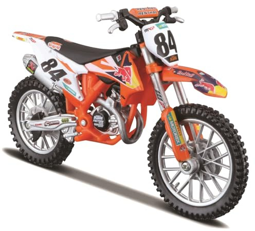 Bburago WRB KTM Cycle - Moto KTM 450 SX-F Factory Edition (2018) - Scala 1:18 - Modellino di Moto da Collezione in pressofusione incredibilmente Dettagliato