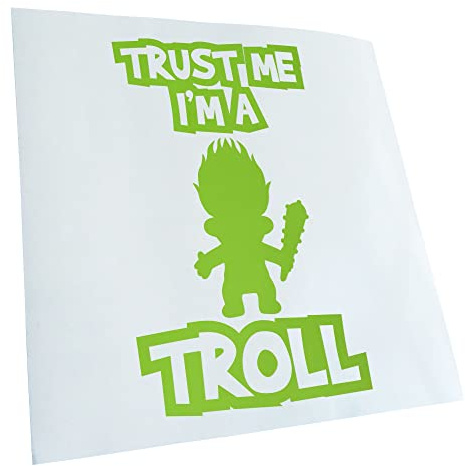 Kiwistar - Autocollant - Trust me, im a Troll - vert citron - G24 - Pour voitures, vélos, véhicules, motos, cyclomoteurs, tuning, vitres arrière