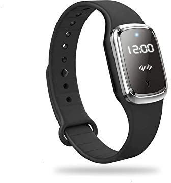 Feloyal Bracelet anti-moustiques, étanche à ultrasons USB rechargeable anti-moustiques pour la plage et la pêche, adultes et enfants, durée de vie de la batterie 130 heures, affichage de la montre