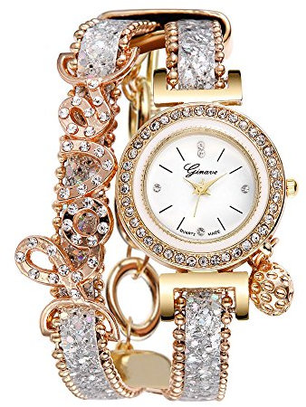 Armbanduhr Damen Uhren Schmuck Quarzuhr Analog Edelstahlarmband Muttertagsgeschenk Geburtstagsgeschenk Mode Frauen Mädchen Mode Frauen Mädchenliebhaber Multilaminat Strassband Analog Alloy Quartz