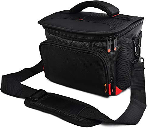 FOSOTO Kameratasche Fototasche für Spiegelreflexkameras, Kameratasche groß, Kamera Umhängetasche mit Regenhülle Kompatibel für Nikon D3500 D5600 D7500, Canon EOS 6D 4000D 2000D, Sony Alpha A7RIII