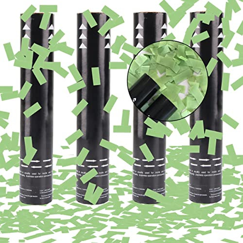 Taozoey Green Confetti Cannon x 4, Party Popper, Confetti Cannon Wedding, Confetti Shooter, Confetti Cannons for Wedding, Party, Birthday, New Year's Eve