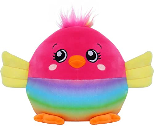 Dream Beams Freya (papegoja) söt, gosig, mjuk plyschleksak, squishy gosig leksak, glöd in the mörka element, lätt att tvätta, storlek: 18 cm, för barn och tonåringar från 0 år