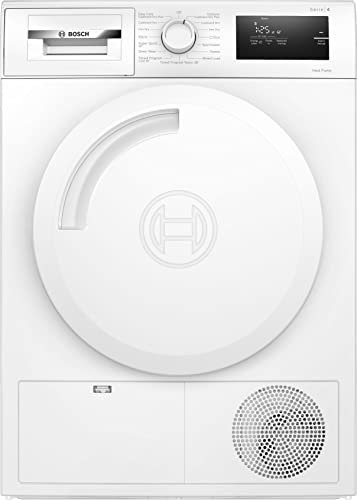 Bosch Home & Kitchen Appliances Bosch Series 4 WTH84001GB Heat Pump Tumble Dryer with 8 kg Capacity, Freestanding, White,84.2 x 59.8 x 61.3 cm (HxWxD)
