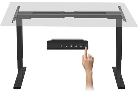 FLEXISPOT E6 Dual Motor Standing Desk Frame 3 Stages Electric Height Adjustable Stand Up Desk Frame Only ((Black)