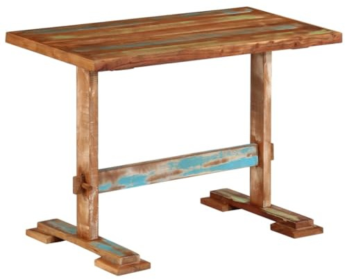 vidaXL Tavolo da Pranzo 110x55x78 cm in Legno Massello di Recupero, Tavolo per Sala da Pranzo, Tavolo da Ristorante, Tavolo da Pranzo in Legno