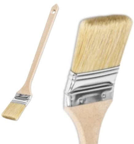 10 pennelli per termosifoni, 36 mm, con manico lungo in legno, pennello piatto per angoli e punti difficili da raggiungere, pennello professionale per vernice, olio, smalto (10 pezzi)