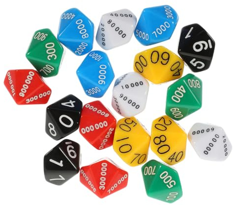 KOMBIUDA 24pezzi Dadi Posizionali Multi-faccia Accessori per Giochi da Tavolo Oggetti di Scena per Feste Materiali Plastici Colore Casuale