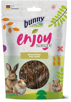 Bunny EnjoyNature - Legni di pera, 100 g, mangime per conigli nani e altri roditori, naturali e intensi, per conigli nani e roditori