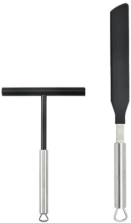 Stainless Steel Crepes Distributor Spatula Set Baking Tool Crepes Maker Dough Distributor for Kitchen Cooking Crepes Spatula