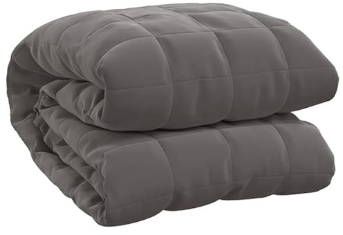 Eleganz Gewichtsdecke Grau 200x200 cm 13 kg - Schwere Decke für besseren Schlaf, Stressabbau & Entspannung - Atmungsaktiver Bezug für Erwachsene - Bettbezug
