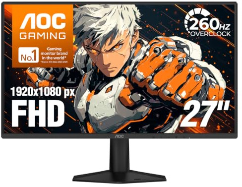 AOC 27 Gaming Monitor FHD 260Hz Overclocked NVIDIA G-SYNC Compati. 27G51Z