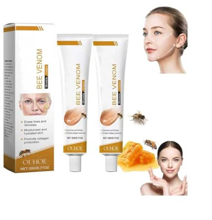 Bienengift Anti-Falten-Creme – Premium Feuchtigkeitscreme für Gesicht & Hals, Natürliche Bienengift-Formel gegen Falten & feine Linien, Intensive Pflege für alle Hauttypen (2 Stück)