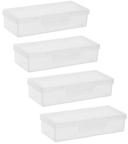 DIYEAH Étui de Voyage Transparent pour Cotons-tiges et Disques de Coton 4pcs en Pp avec Distributeur Portable pour Salle de Bain et Bureau