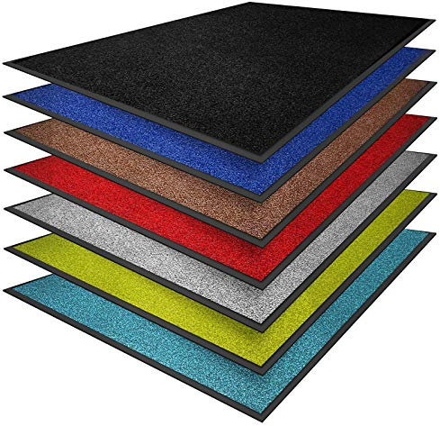 casa pura® Premium Fußmatte in attraktiver Optik | Schmutzfangmatte in vielen Größen | schwarz | 60x180cm